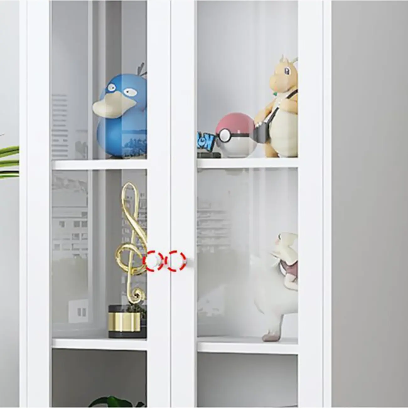 Modern Steel Glass Adjustable Shelves Display Storage Cabinet Image - 12 | homeyfad