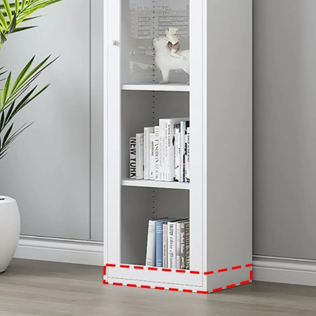 Modern Steel Glass Adjustable Shelves Display Storage Cabinet Image - 14 | homeyfad