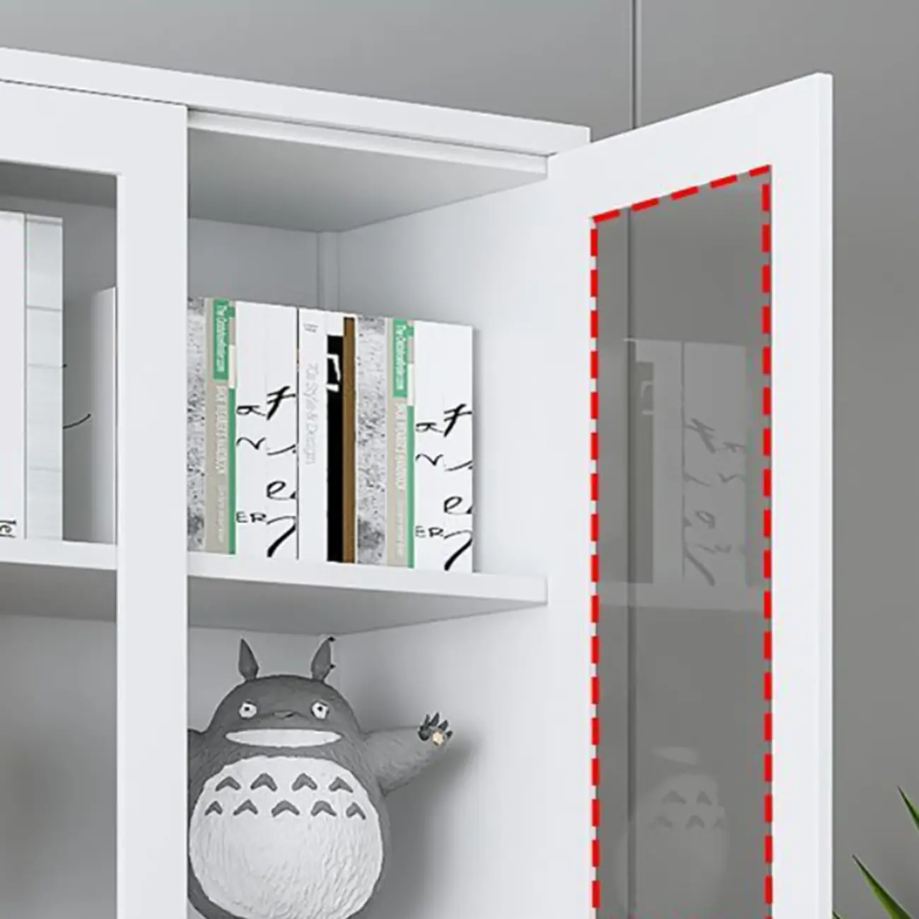 Modern Steel Glass Adjustable Shelves Display Storage Cabinet Image - 15 | homeyfad