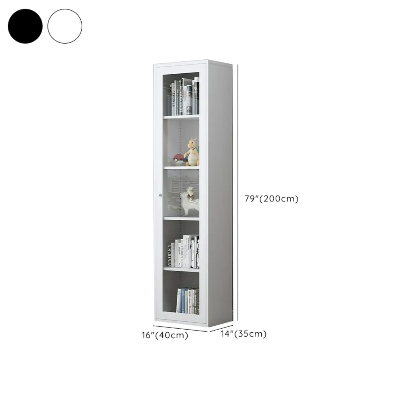 Modern Steel Glass Adjustable Shelves Display Storage Cabinet Image - 28 | homeyfad
