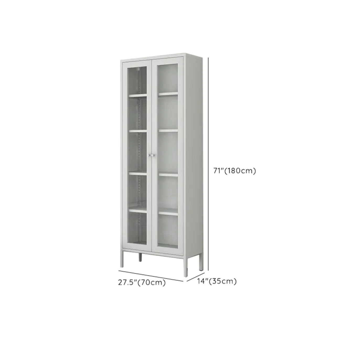 Modern Steel Glass Adjustable Shelves Display Storage Cabinet Image - 33 | homeyfad