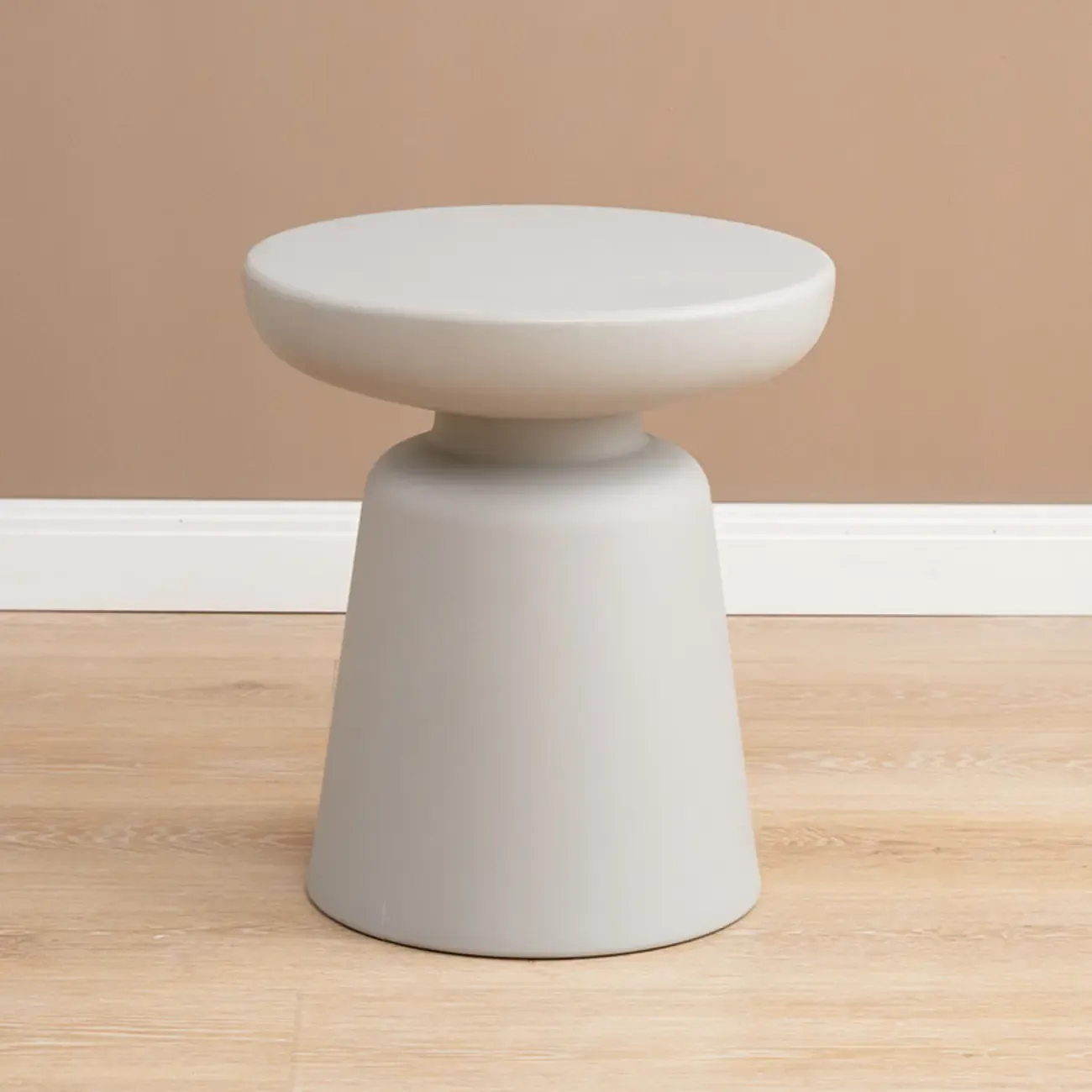 Minimalist Round Plastic End Table for Living Room Image - 3