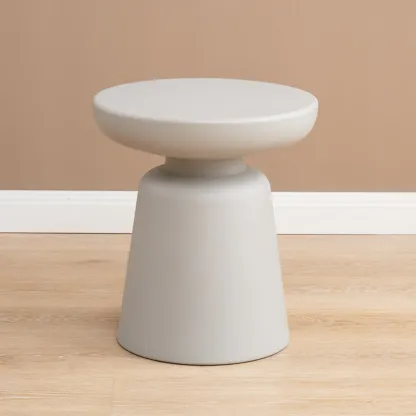 Minimalist Round Plastic End Table for Living Room Image - 3