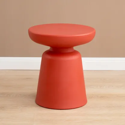 Minimalist Round Plastic End Table for Living Room Image - 4