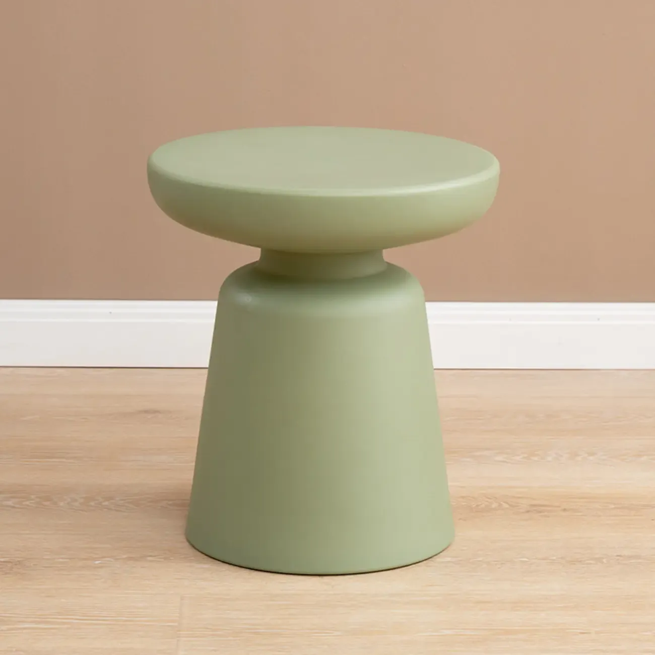 Minimalist Round Plastic End Table for Living Room Image - 9