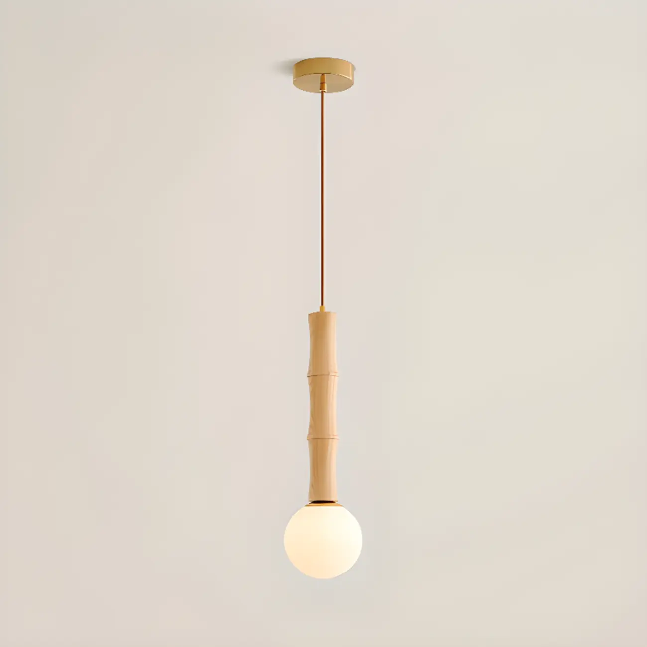 Adjustable Wood & Glass Globe Hanging Pendant Light Fixture  Image - 5 | homeyfad