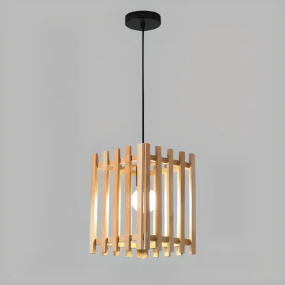 Adjustable Mini Wood Pendant Light for Dining/Kitchen Image - 6