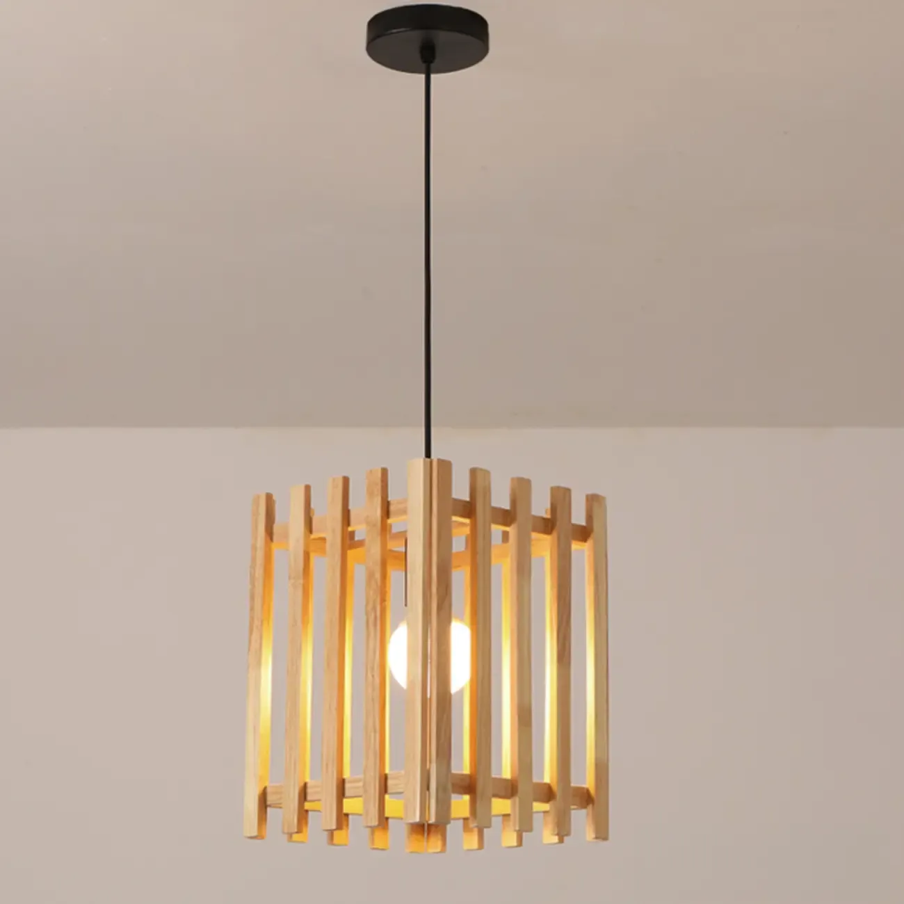 Adjustable Mini Wood Pendant Light for Dining/Kitchen Image - 9