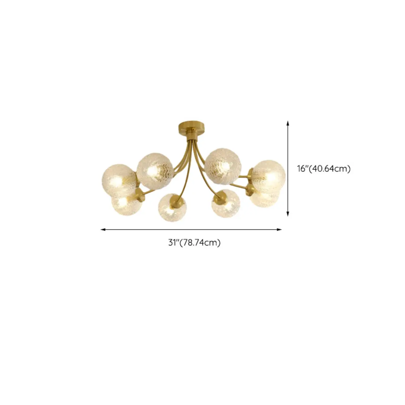 Elegant 6-Light Globe Glass Golden Semi Flush Ceiling Light | homeyfad