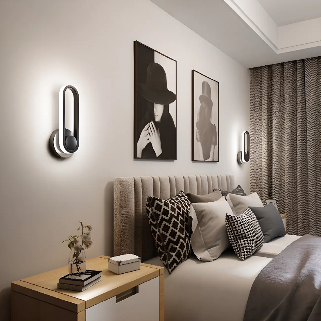 Minimalist LED Wall Sconce with Metal Finish for Bedroom | homeyfad