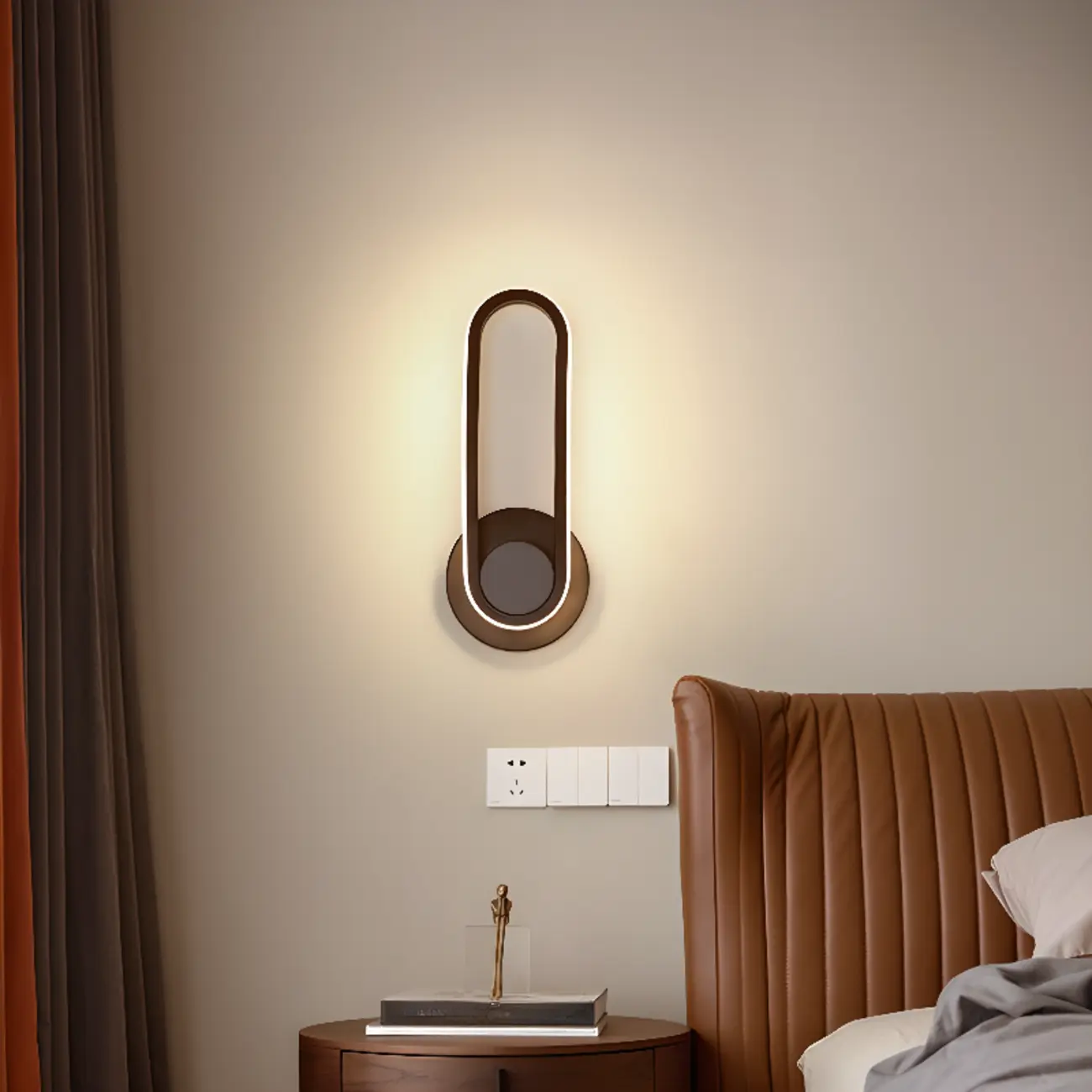 Minimalist LED Wall Sconce with Metal Finish for Bedroom | homeyfad