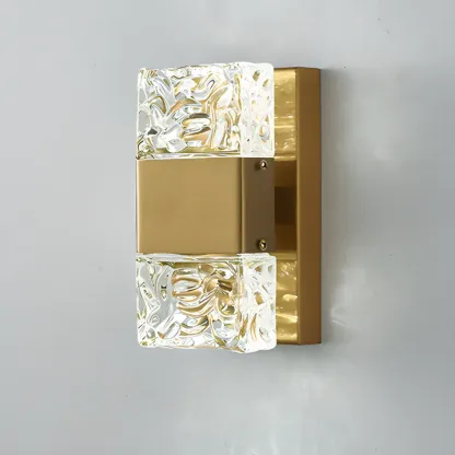 Modern Crystal Wall Sconce with Steel Fixture Outdoor Image - 5