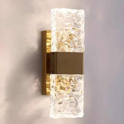 Modern Crystal Wall Sconce with Steel Fixture Outdoor Image - 10