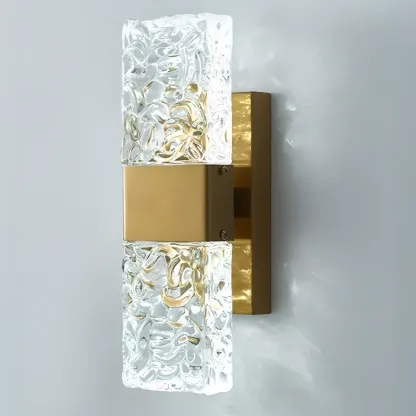Modern Crystal Wall Sconce with Steel Fixture Outdoor Image - 13