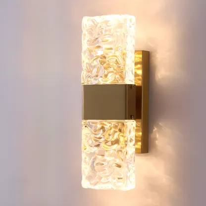 Modern Crystal Wall Sconce with Steel Fixture Outdoor Image - 15