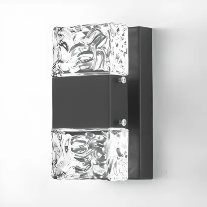 Modern Crystal Wall Sconce with Steel Fixture Outdoor Image - 18