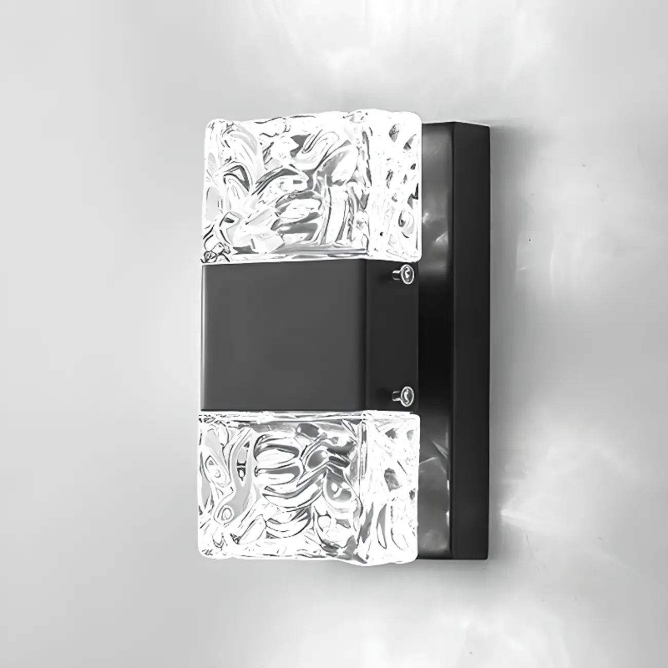 Modern Crystal Wall Sconce with Steel Fixture Outdoor Image - 19