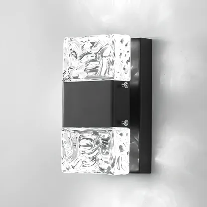 Modern Crystal Wall Sconce with Steel Fixture Outdoor Image - 19