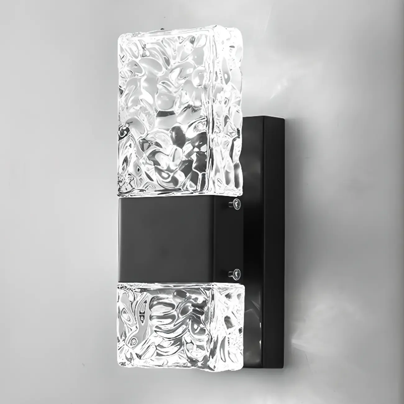 Modern Crystal Wall Sconce with Steel Fixture Outdoor Image - 24