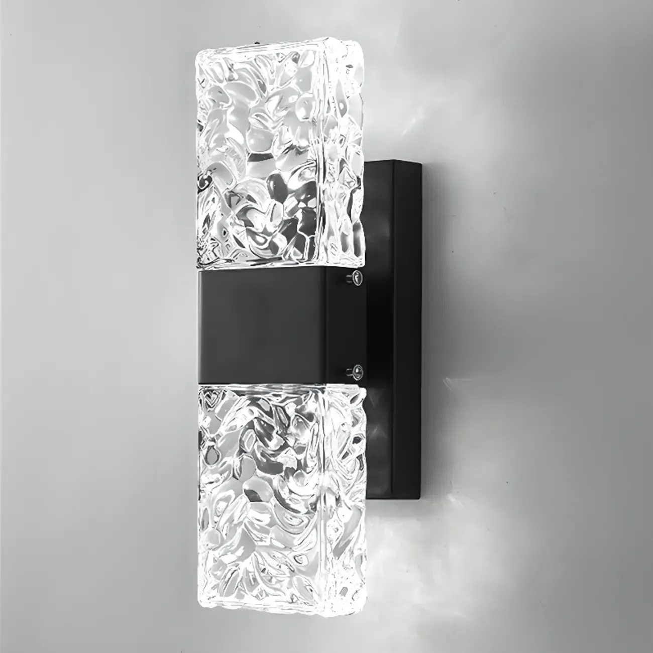 Modern Crystal Wall Sconce with Steel Fixture Outdoor Image - 27