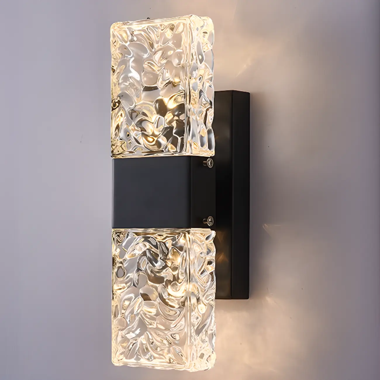 Modern Crystal Wall Sconce with Steel Fixture Outdoor Image - 28 | homeyfad