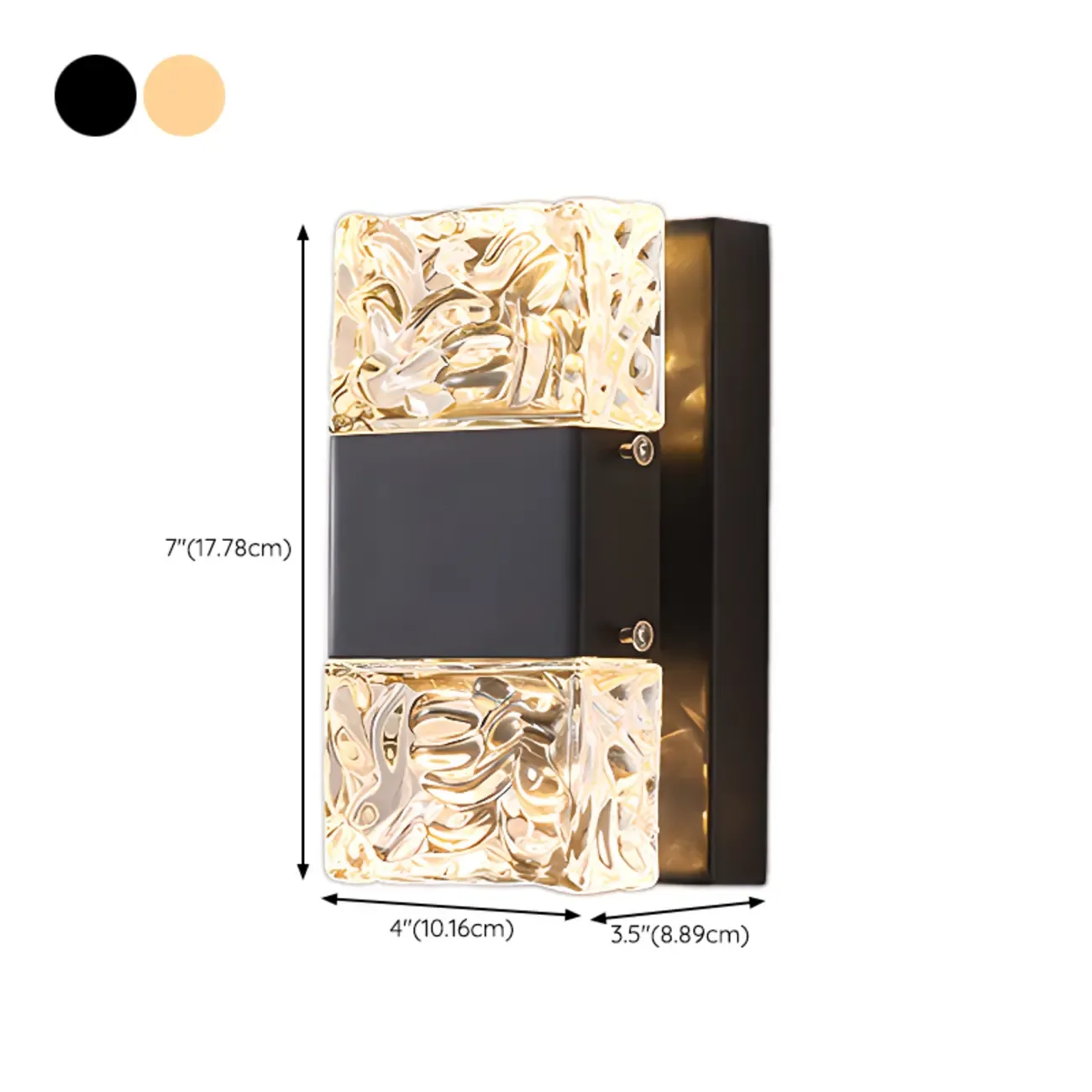 Modern Crystal Wall Sconce with Steel Fixture Outdoor #size