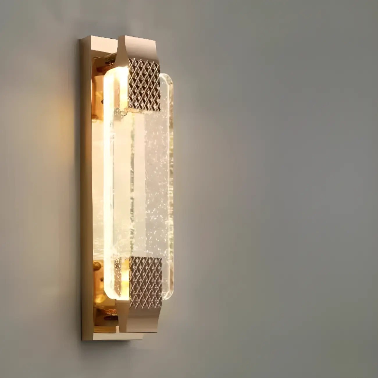 Modern Geometric Rock Crystal Wall Sconce Gold Image - 6 | homeyfad