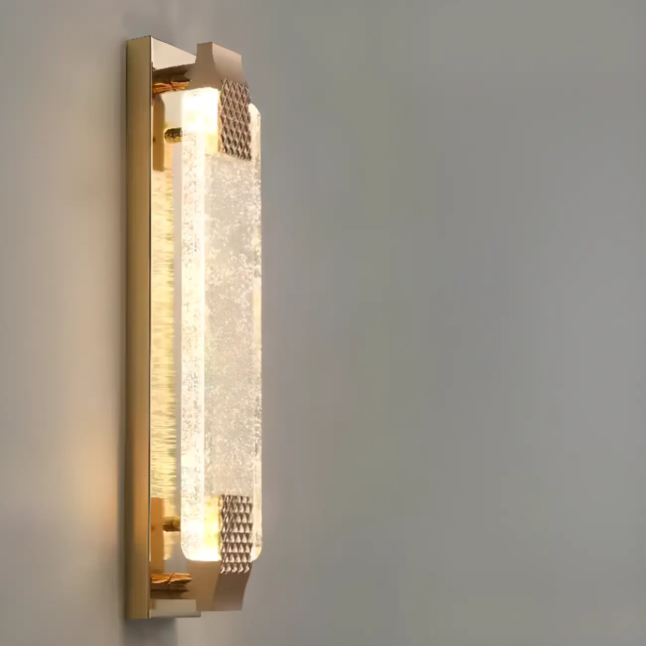 Modern Geometric Rock Crystal Wall Sconce Gold Image - 7 | homeyfad