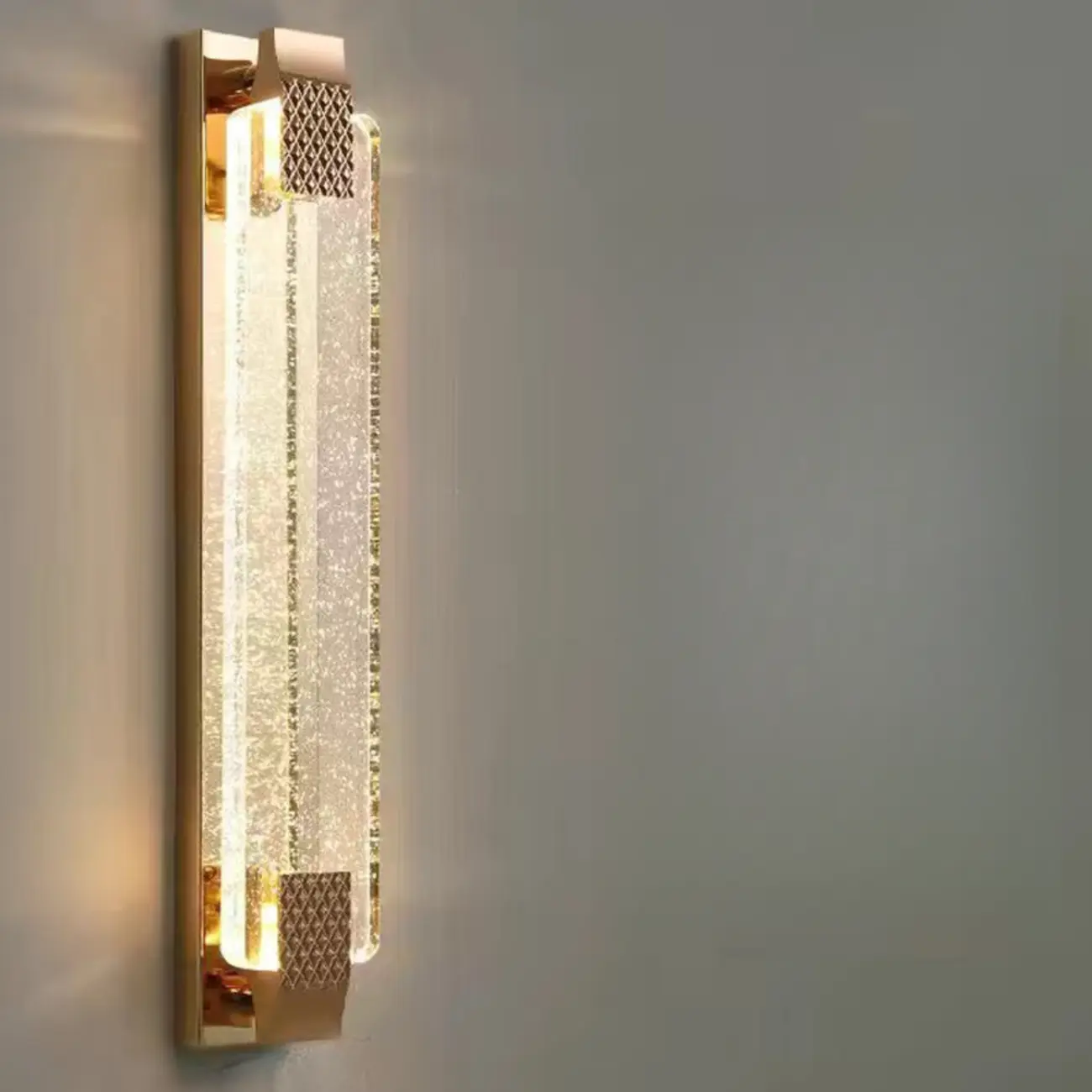Modern Geometric Rock Crystal Wall Sconce Gold Image - 8 | homeyfad