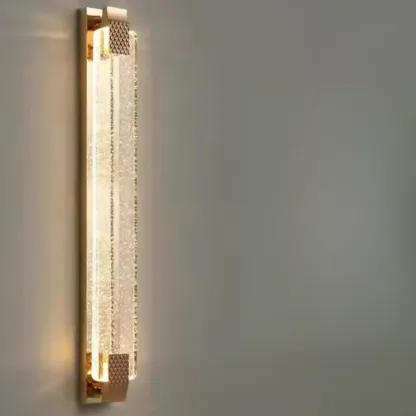Modern Geometric Rock Crystal Wall Sconce Gold Image - 9