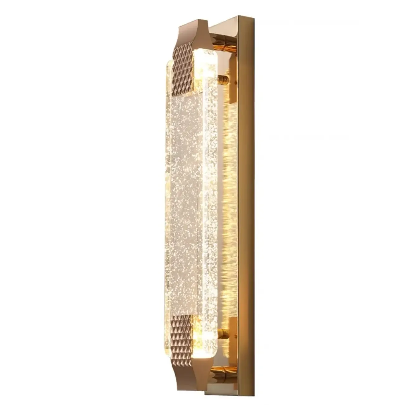 Modern Geometric Rock Crystal Wall Sconce Gold Image - 10