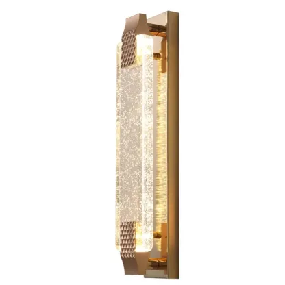 Modern Geometric Rock Crystal Wall Sconce Gold Image - 10