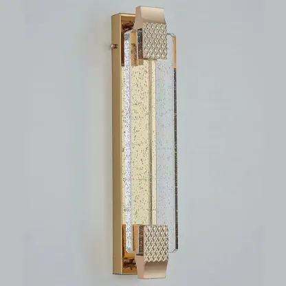 Modern Geometric Rock Crystal Wall Sconce Gold Image - 11