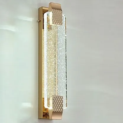 Modern Geometric Rock Crystal Wall Sconce Gold Image - 12