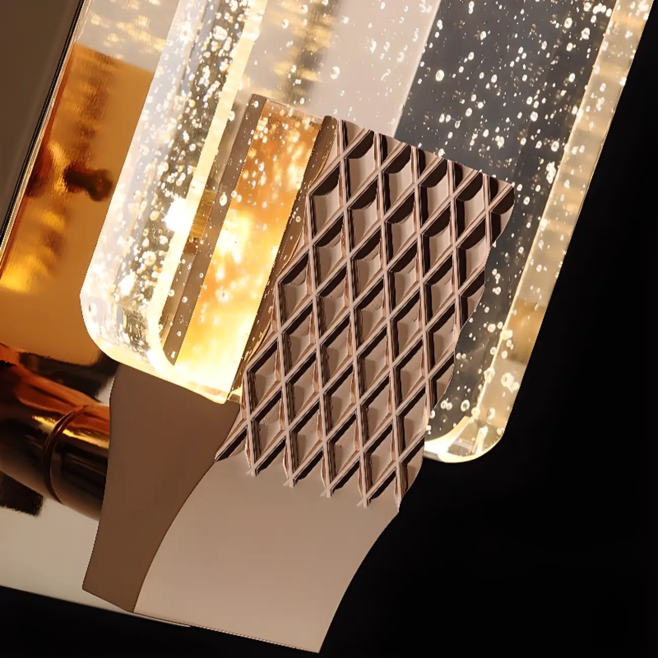 Modern Geometric Rock Crystal Wall Sconce Gold Image - 17 | homeyfad
