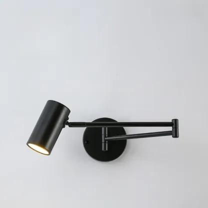 Modern Cylinder Black Metal Wall Sconce for Indoor Use Image - 4