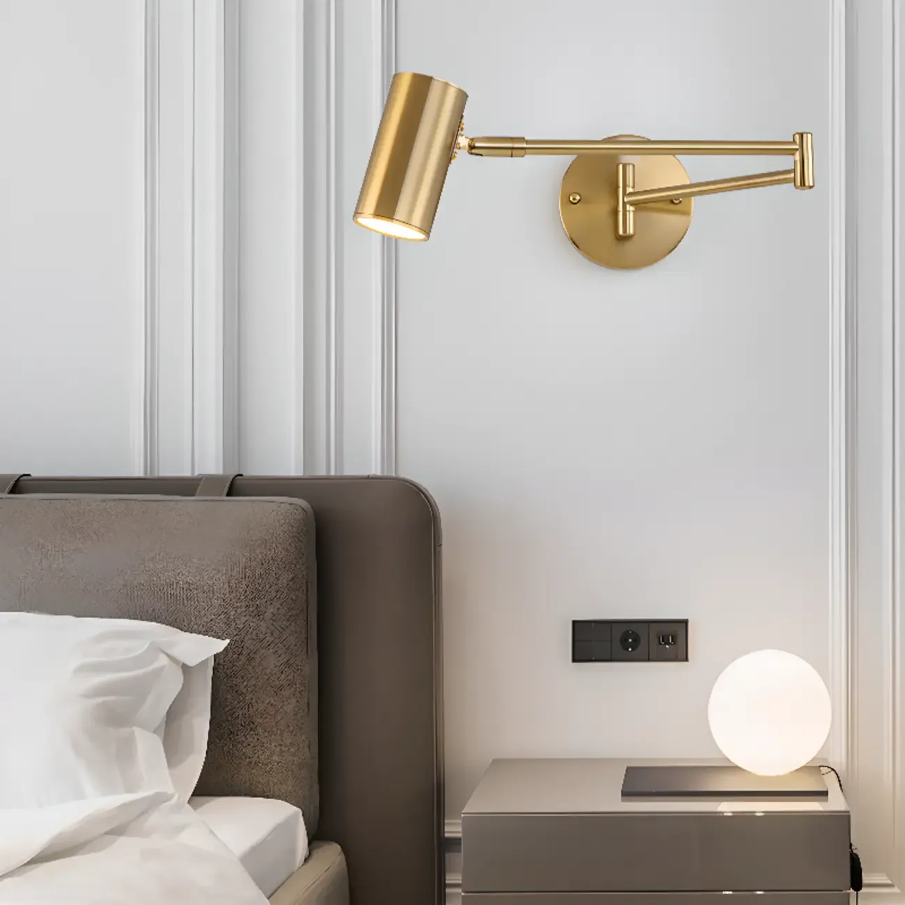 Modern Cylinder Black Metal Wall Sconce for Indoor Use Image - 1