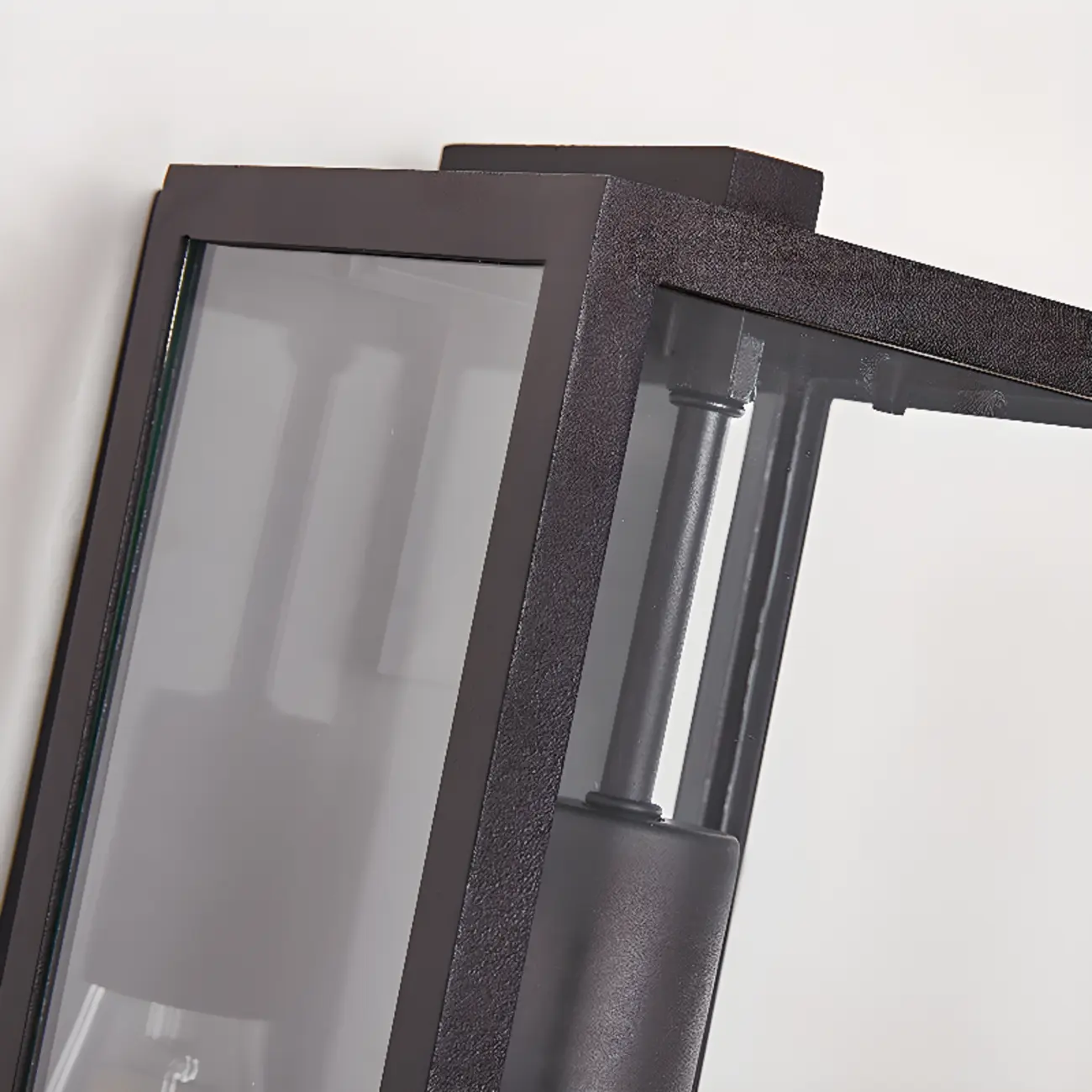 Industrial Metal Rectangle Clear Glass LED Outdoor Wall Light Image - 11 | homeyfad