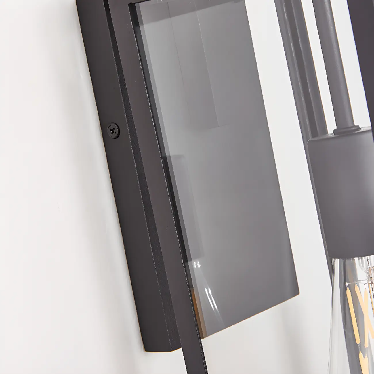 Industrial Metal Rectangle Clear Glass LED Outdoor Wall Light Image - 12 | homeyfad