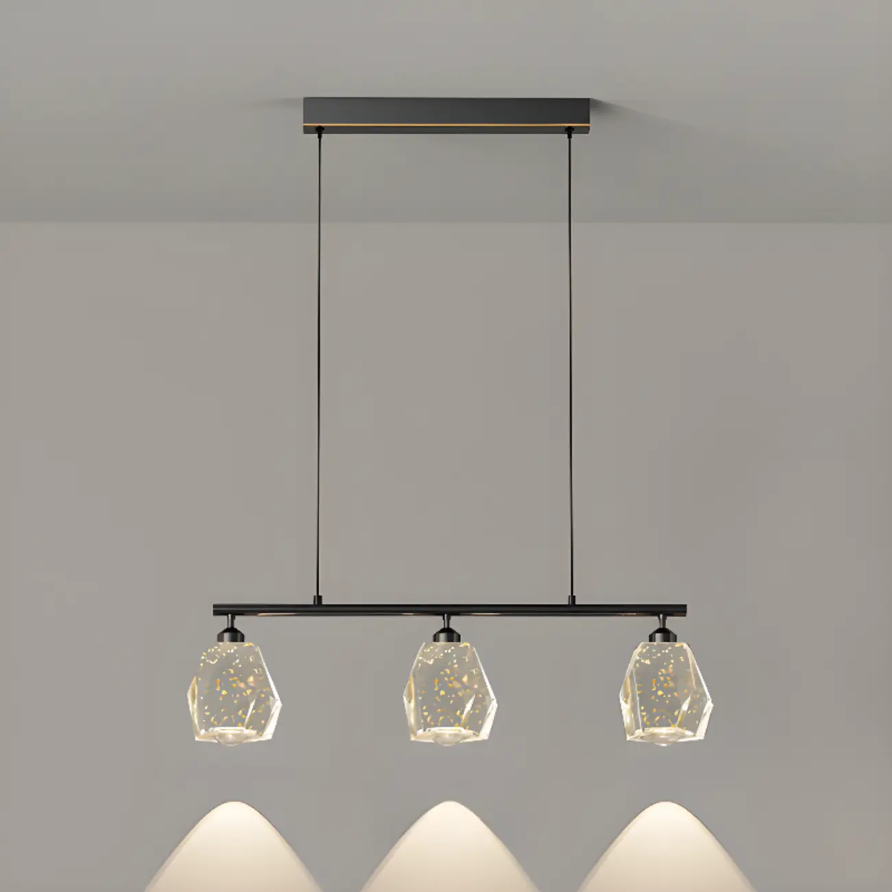 Geometric Gold Crystal Down Island Pendant Light Image - 5 | homeyfad