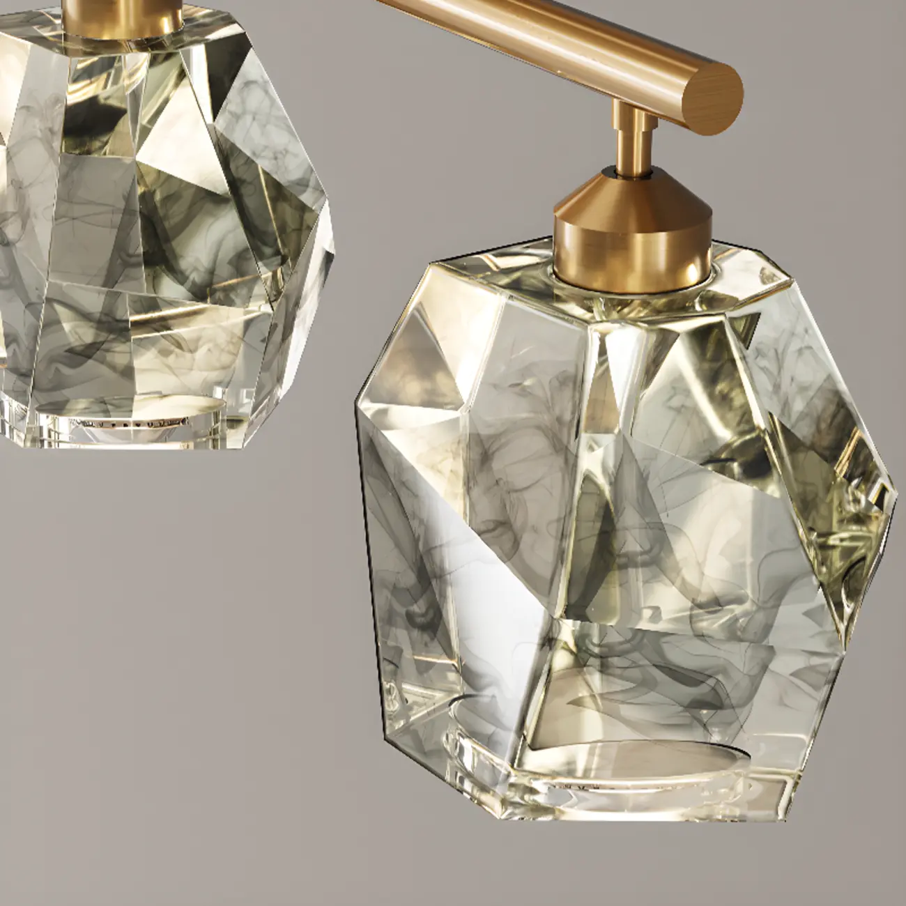 Geometric Gold Crystal Down Island Pendant Light Image - 14 | homeyfad