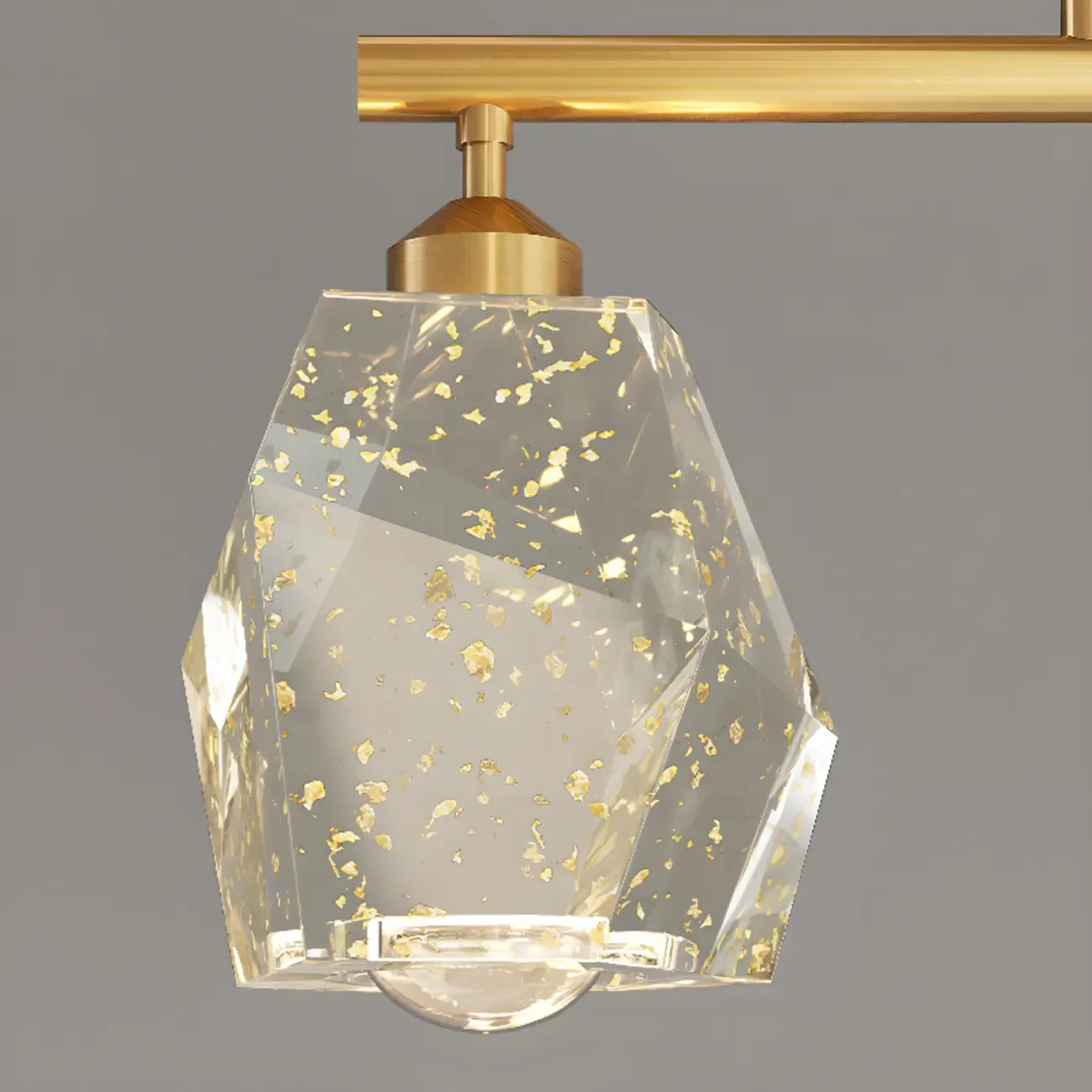 Geometric Gold Crystal Down Island Pendant Light Image - 15