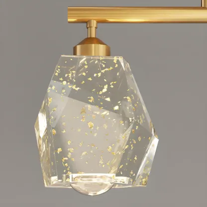 Geometric Gold Crystal Down Island Pendant Light Image - 15