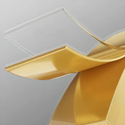 Geometric Gold Crystal Down Island Pendant Light Image - 16