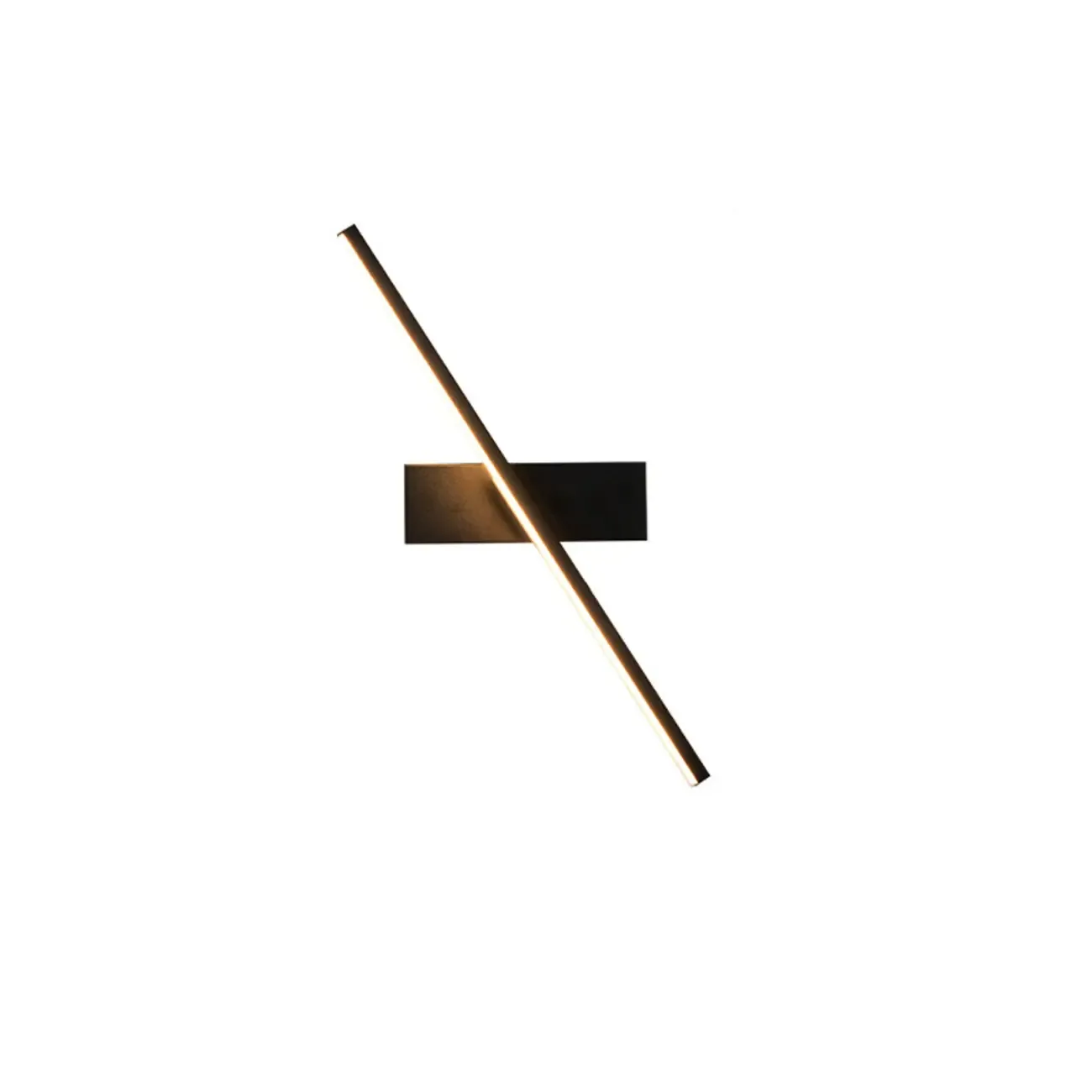 Modern Metal 1-Light Linear Black LED Vanity Light Image - 6