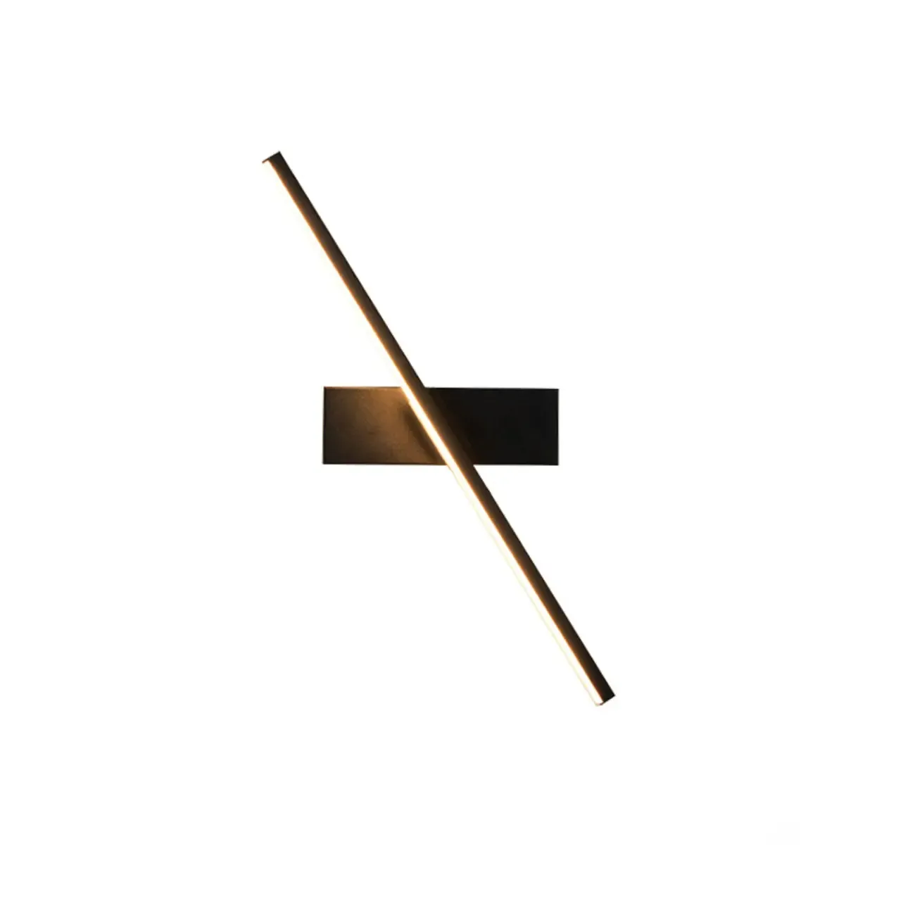 Modern Metal 1-Light Linear Black LED Vanity Light Image - 7