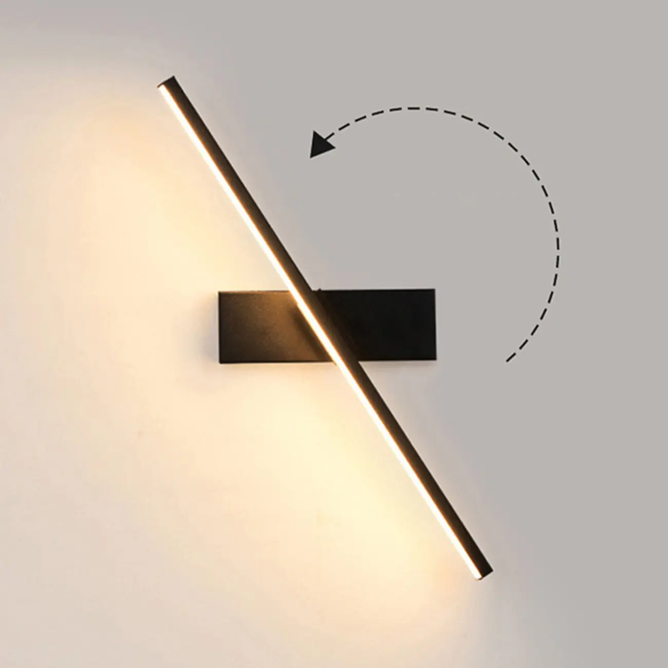 Modern Metal 1-Light Linear Black LED Vanity Light Image - 11 | homeyfad