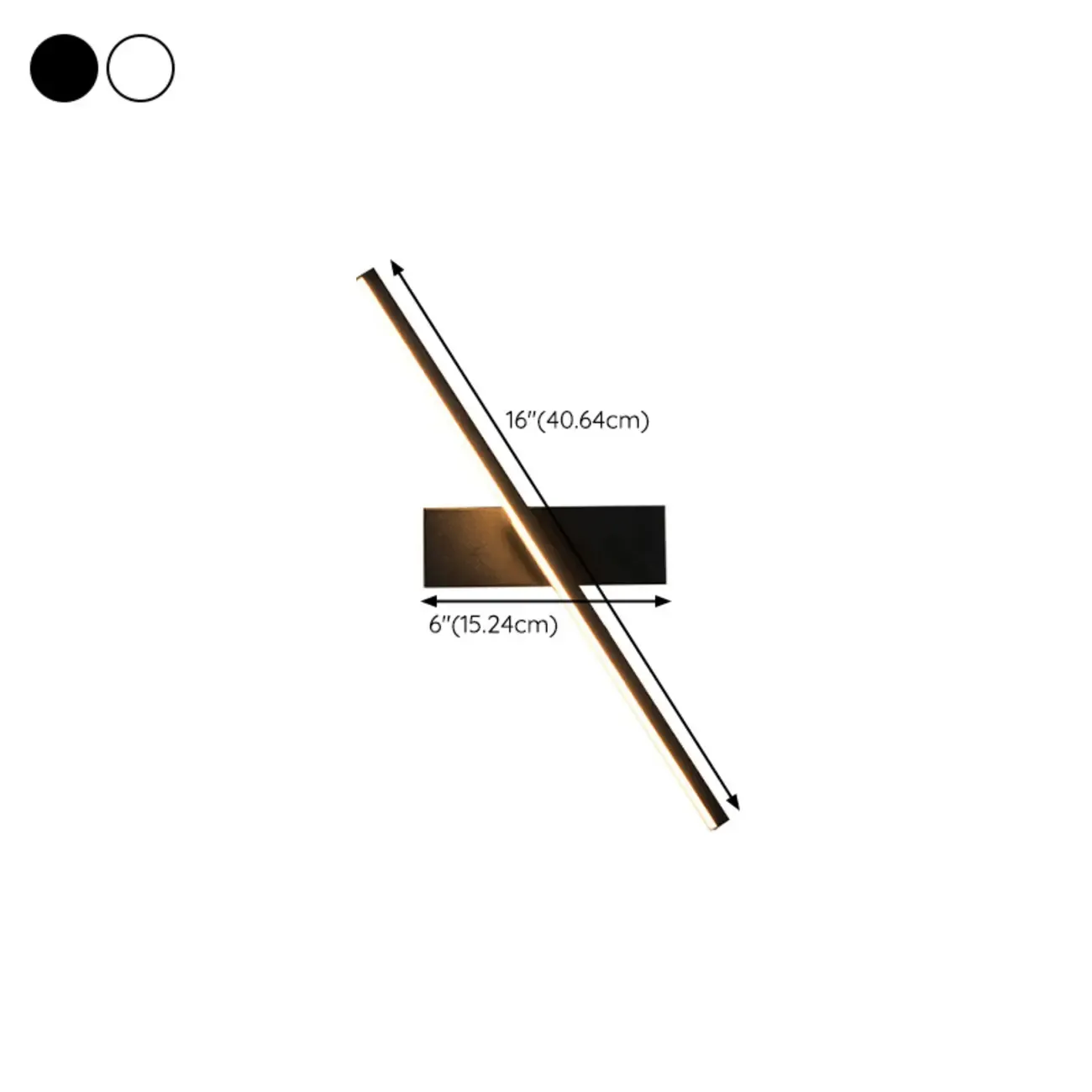 Modern Metal 1-Light Linear Black LED Vanity Light Image - 15