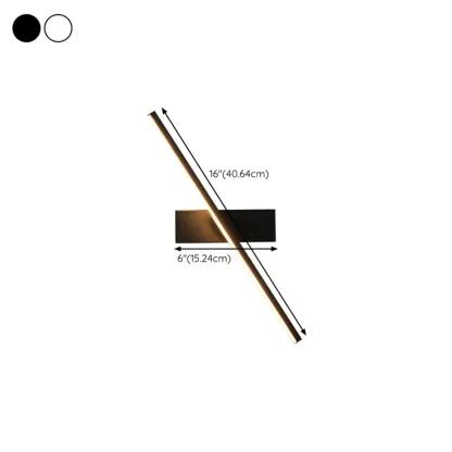 Modern Metal 1-Light Linear Black LED Vanity Light Image - 15