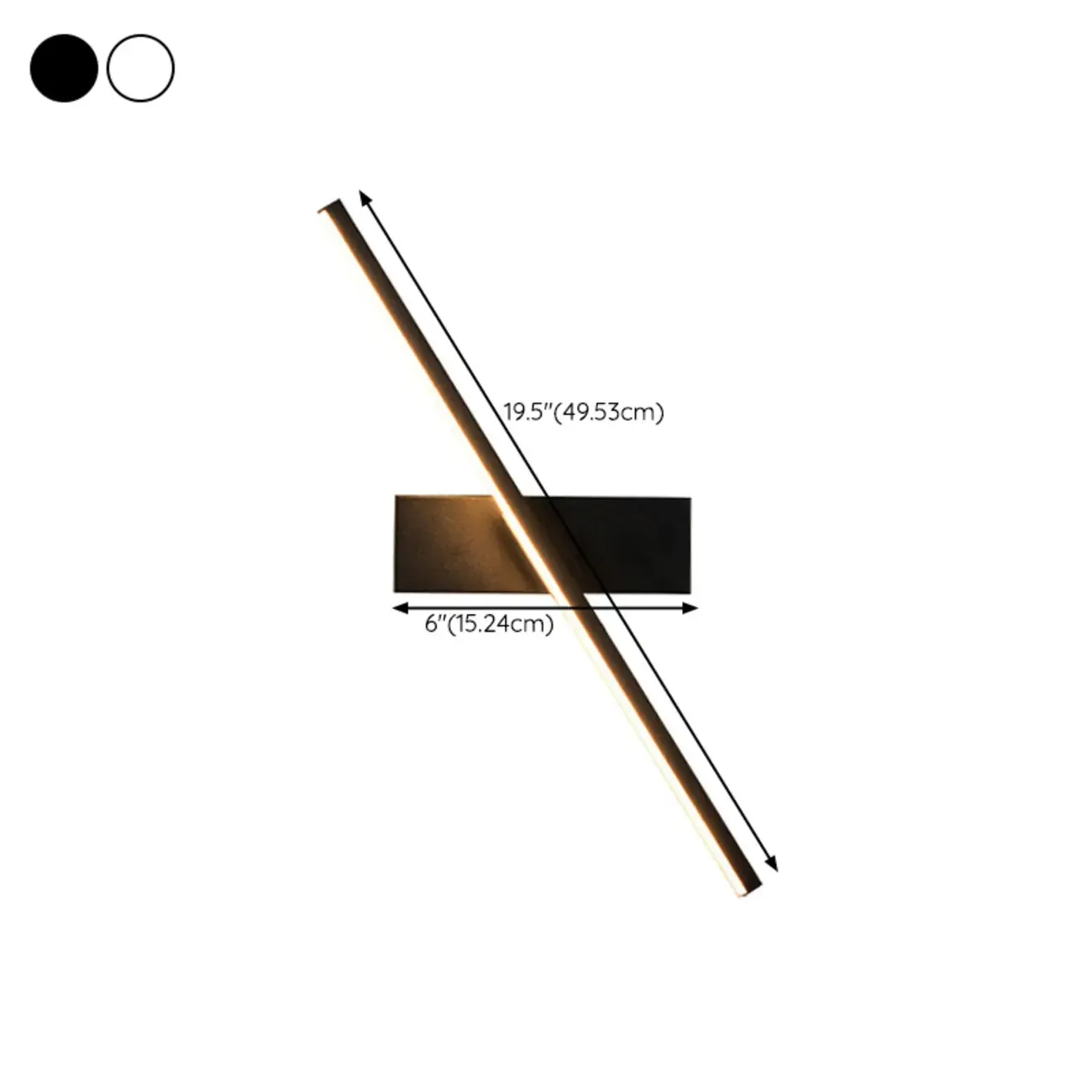 Modern Metal 1-Light Linear Black LED Vanity Light Image - 16